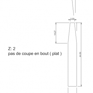 N°59:  Fraise toupie d’angle en carbure à 6°